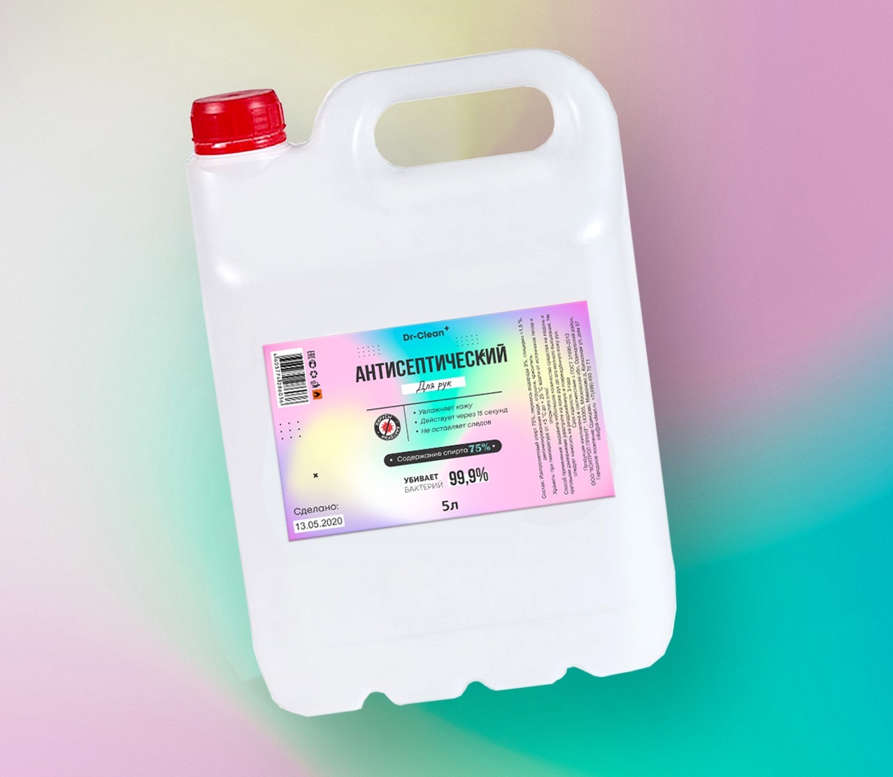 Каталог Антисептический гель для рук Dr-Clean+ 5л (70% спирт) от интернет-магазина «7 Сувениров»
