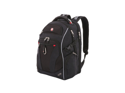 Рюкзак SWISSGEAR, Scansmart 15, полиэстер 900D/добби, 34x22x46 см, 34 л, черный/красный