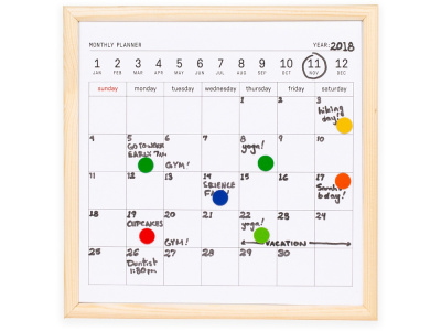 Календарь для заметок с маркером Whiteboard calendar