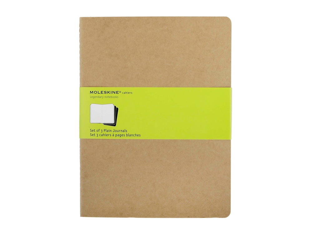 Записная книжка Moleskine Cahier (нелинованный, 3 шт.), ХLarge (19х25см), бежевый