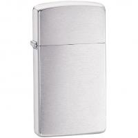 Каталог Зажигалка Zippo Slim Brushed, матовая серебристая от интернет-магазина «7 Сувениров»