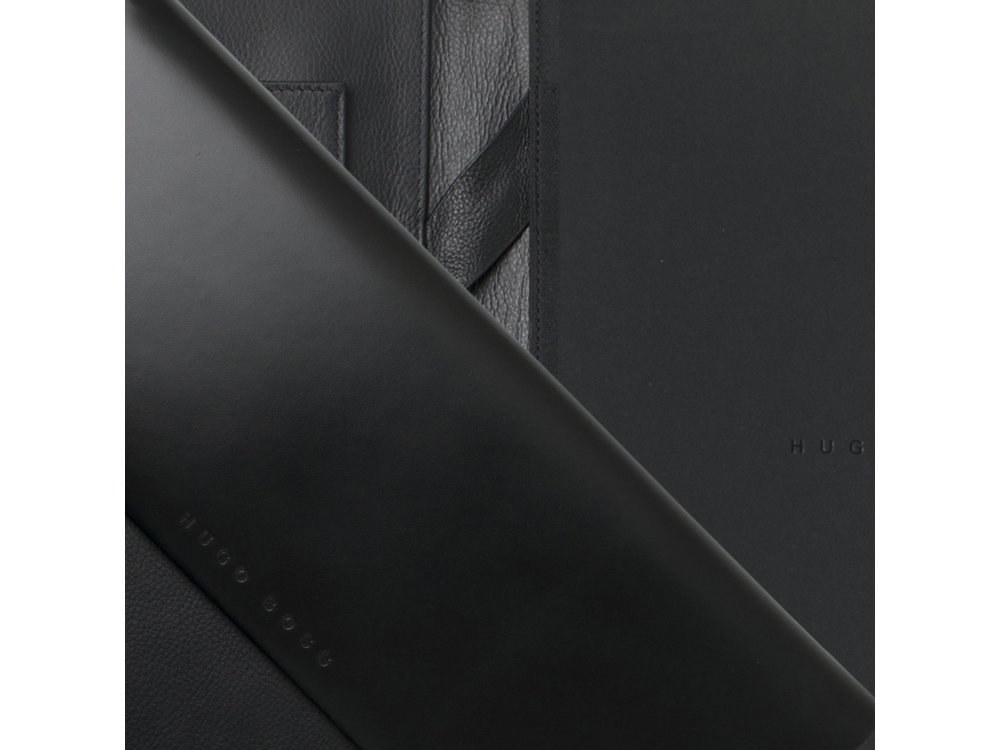 Папка для участника конференции формата А5 Caption Contrast Black. Hugo Boss, черный