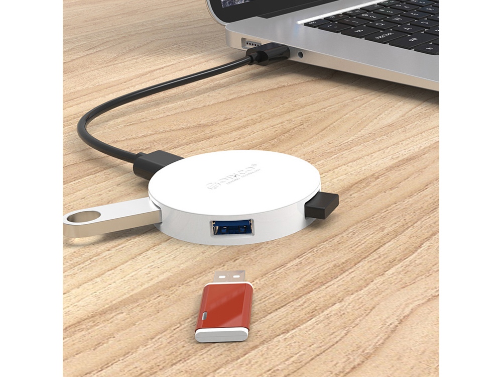 USB-концентратор Orico HA4U-U3 (белый)
