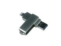 Каталог USB 3.0/micro USB/Lightning- флешка на 128 Гб с поворотным механизмом от интернет-магазина «7 Сувениров»