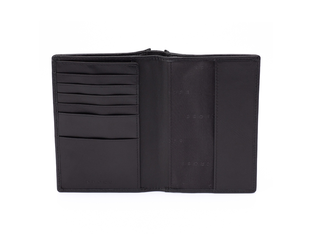 Бумажник для документов Cross Classics Black, с ручкой Cross, кожа наппа, гладкая, черный