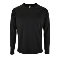 Каталог Футболка с длинным рукавом Sporty LSL Men, черная от интернет-магазина «7 Сувениров»