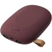 Каталог Аккумулятор с беспроводной зарядкой Pebble Wireless 9000 мАч, винный от интернет-магазина «7 Сувениров»