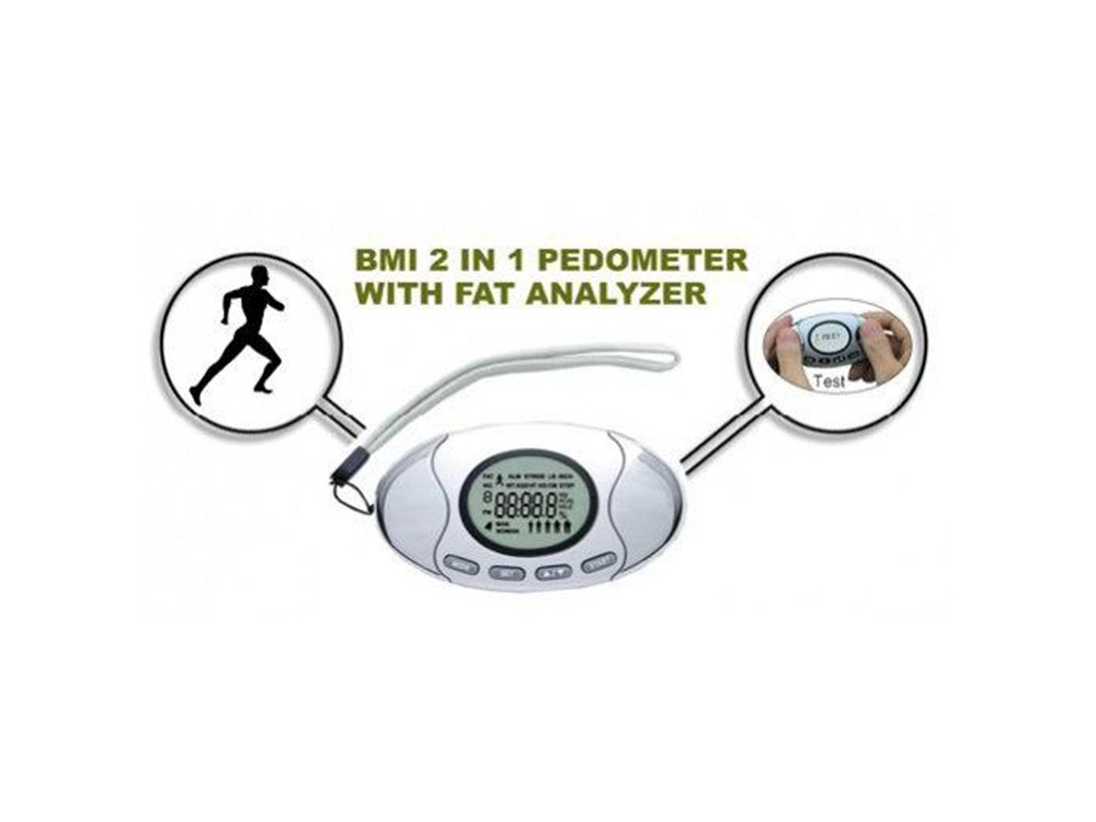 Шагомер со счетчиком калорий Marathon, серебристый