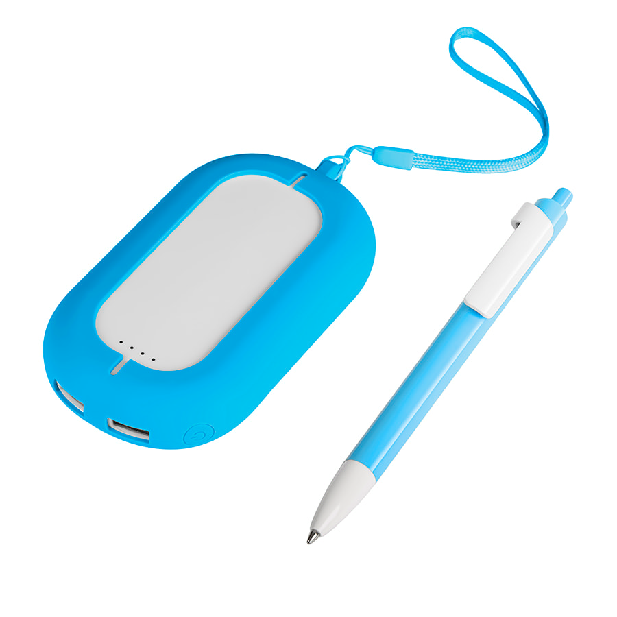 Набор SEASHELL-2: универсальное зарядное устройство (6000 mAh) и ручка в подарочной коробке