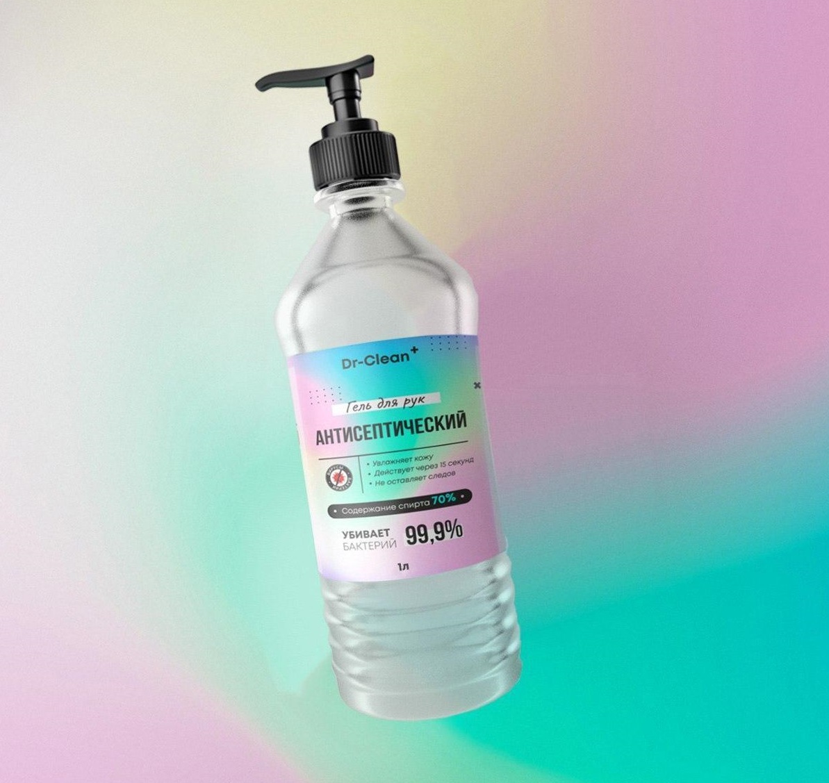 Каталог Антисептический гель для рук Dr-Clean+ 1л (70% спирта) от интернет-магазина «7 Сувениров»