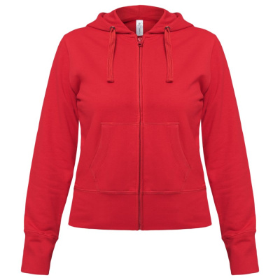 Толстовка женская Hooded Full Zip красная, размер XS
