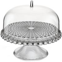 Каталог Блюдо для торта с крышкой Tiffany, серое от интернет-магазина «7 Сувениров»