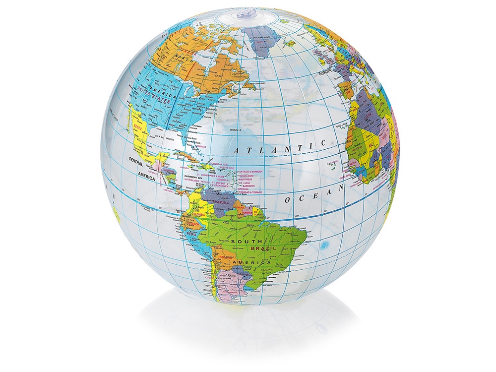 Мяч надувной пляжный Globe, разноцветный