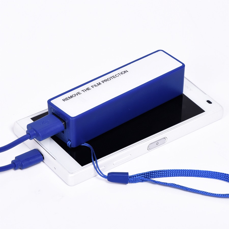 Набор подарочный ENERGYHINT: зарядное устройство, бутылка, коробка, стружка, синий