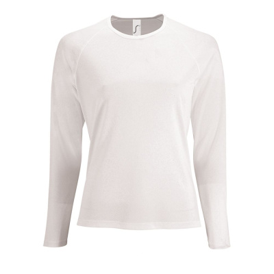 Футболка с длинным рукавом Sporty LSL Women белая, размер XS