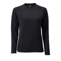 Каталог Футболка с длинным рукавом Sporty LSL Women, черная от интернет-магазина «7 Сувениров»