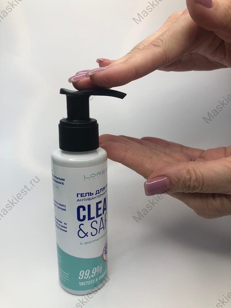 Каталог LOREN COSMETIC Гель для рук с антибактериальным эффектом Clean&Safe 100 мл от интернет-магазина «7 Сувениров»