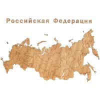 Каталог Деревянная карта России с названиями городов, дуб от интернет-магазина «7 Сувениров»