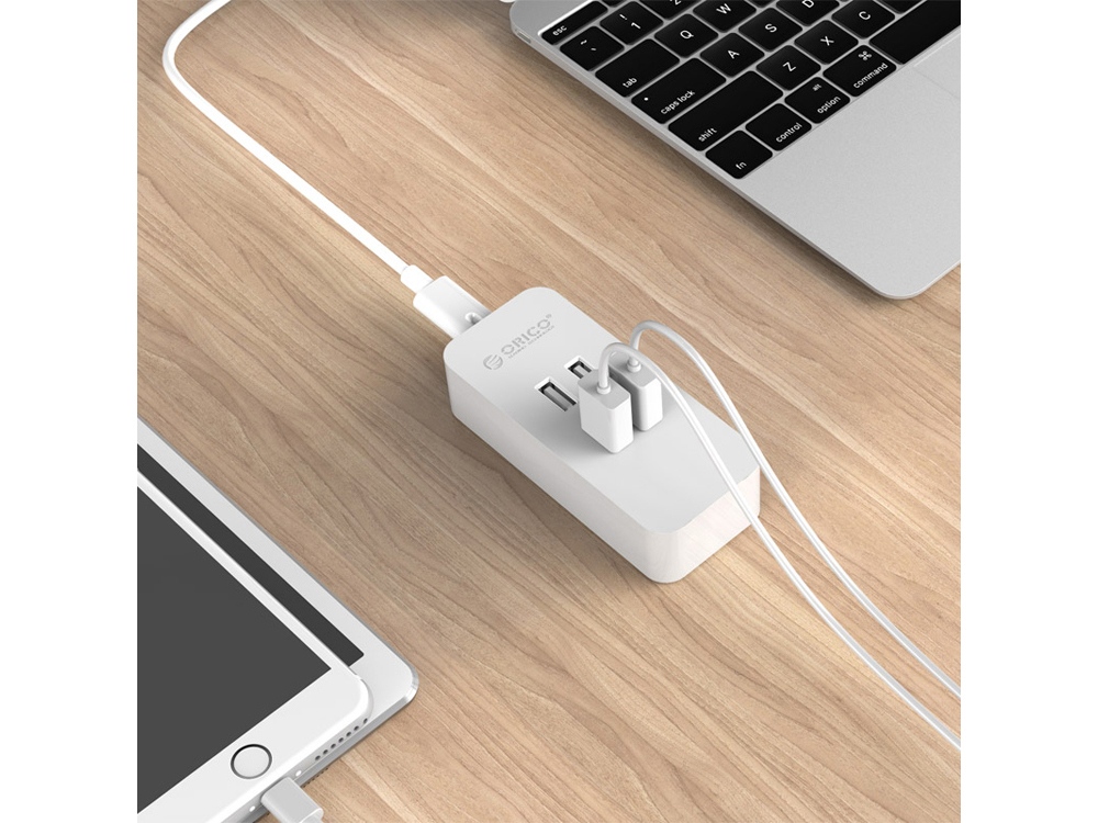 Зарядное устройство Orico DCV-4U (белый)4*USB2,4А/5Вмах4А; 20Вт; Smart Technologyпластик