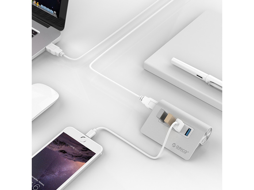 USB-концентратор Orico M3H4-U32 (серебристый)