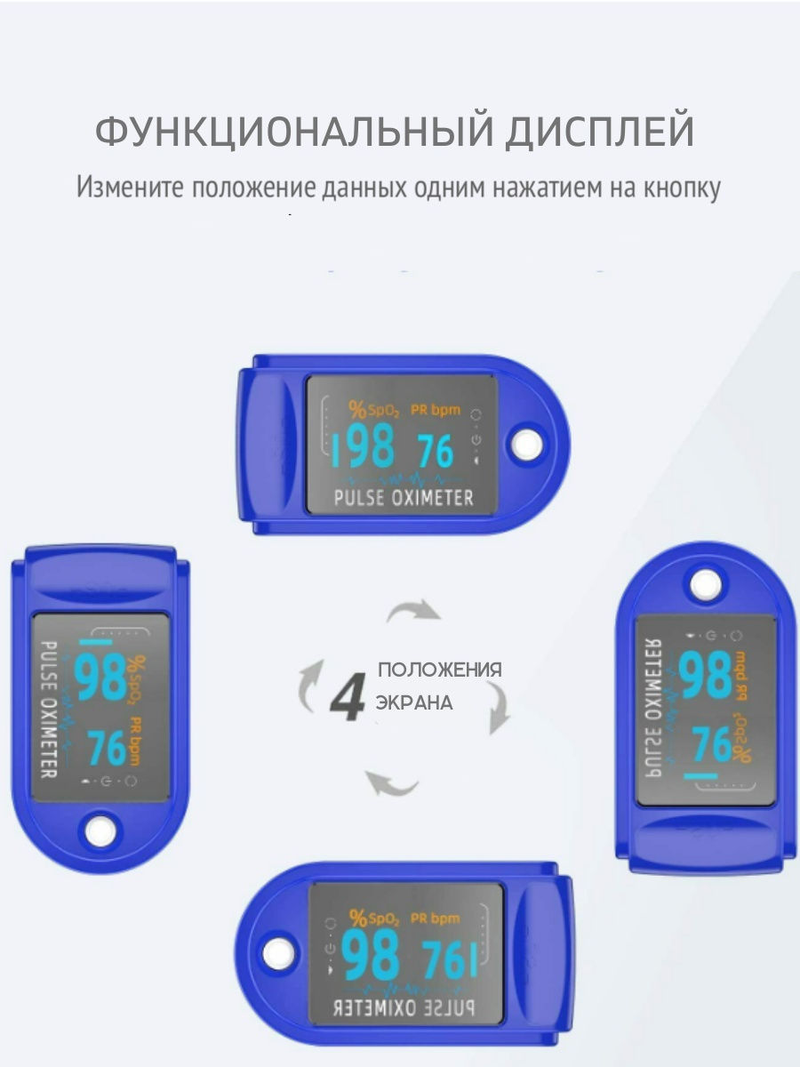 Каталог Пульсоксиметр Pulse Oximeter Fingertip от интернет-магазина «7 Сувениров»