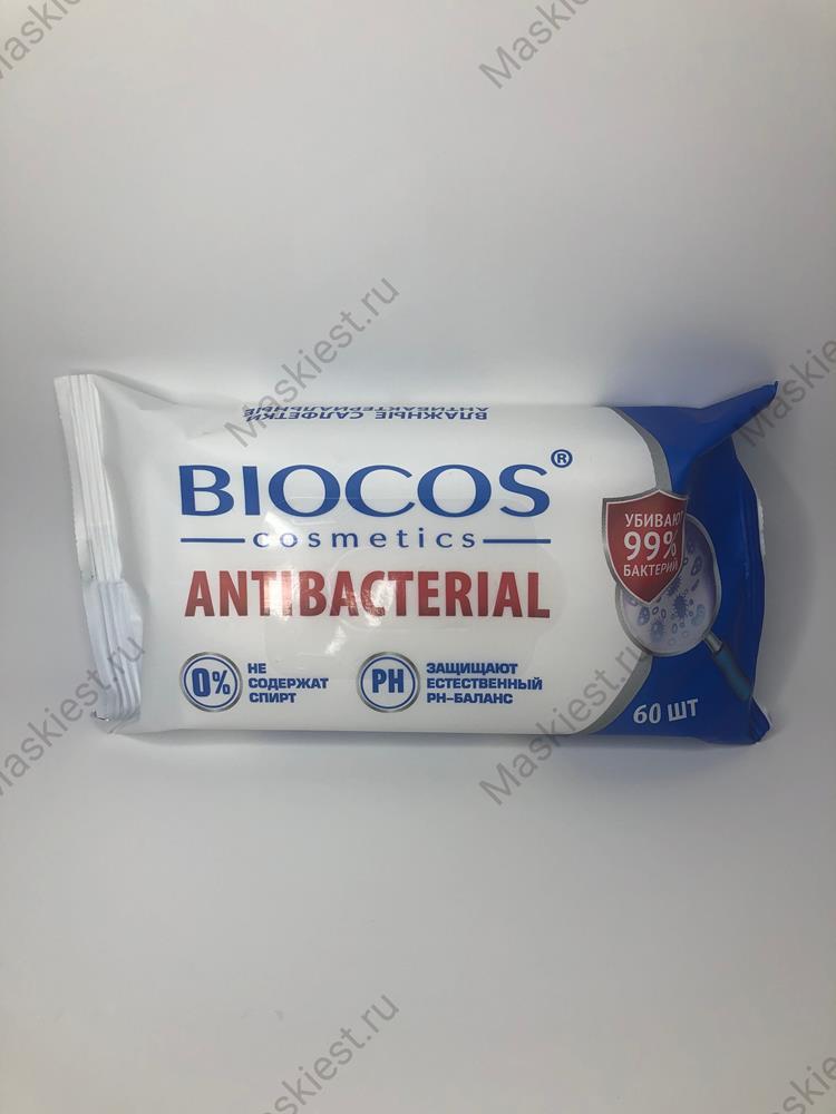 Каталог Салфетки влажные BioCos антибактериальные (60шт.) алоэ вера от интернет-магазина «7 Сувениров»
