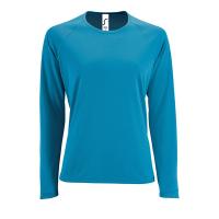 Каталог Футболка с длинным рукавом Sporty LSL Women, ярко-бирюзовая от интернет-магазина «7 Сувениров»