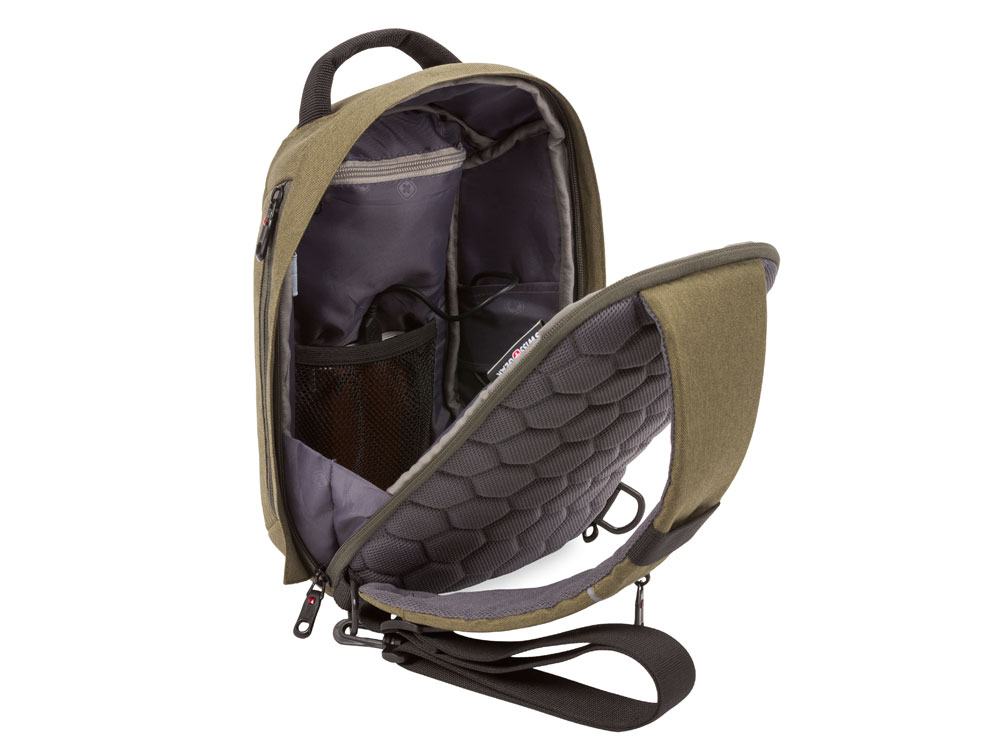 Рюкзак-антивор SWISSGEAR, Heather 600D, 21 x 12,5 x 34 см, 8,5 л, хаки