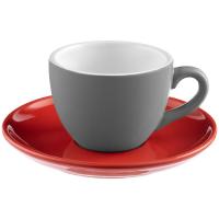Каталог Чайная пара Cozy Morning, серая с красным от интернет-магазина «7 Сувениров»