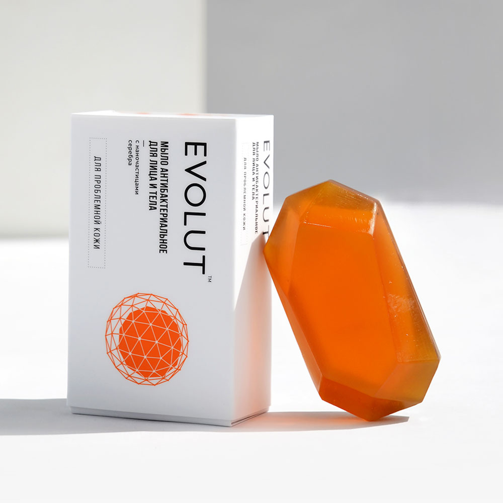 Каталог Мыло антибактериальное для лица и тела Evolut с наночастицами серебра 95г от интернет-магазина «7 Сувениров»