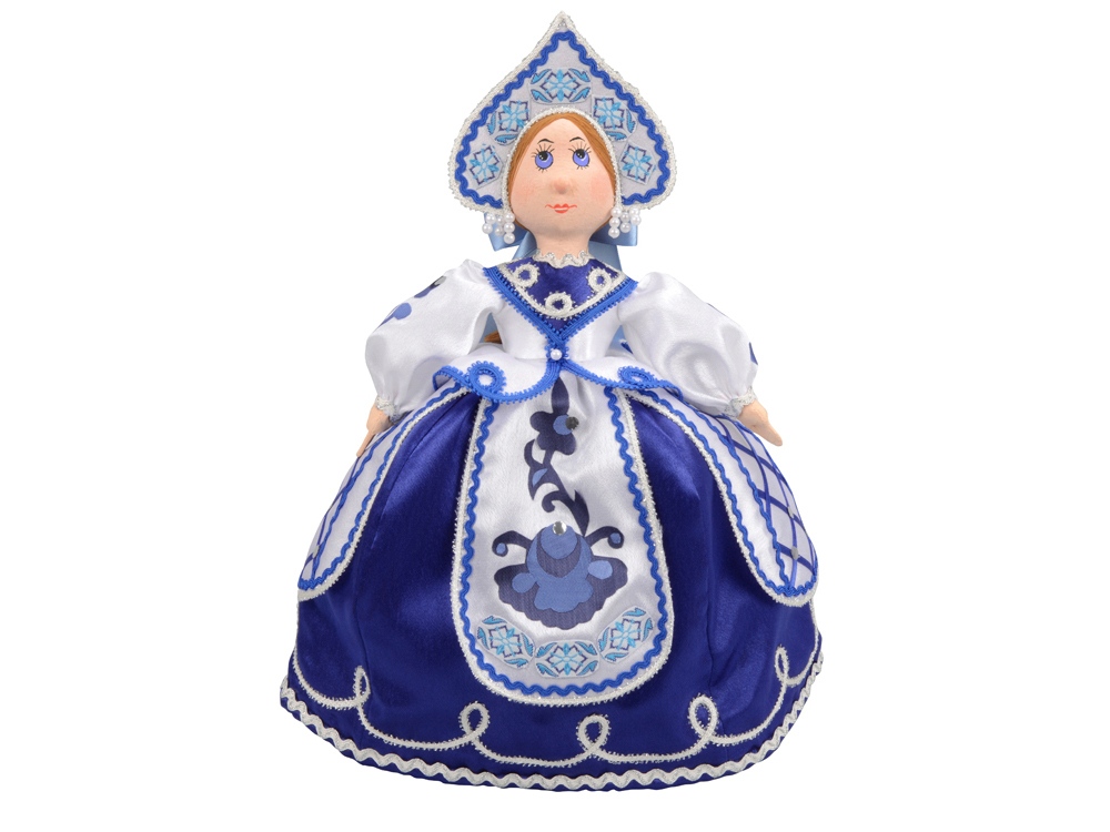 Набор Гжель: кукла на чайник, чайник заварной с росписью